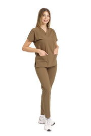 Haki Likralı Doktor Ve Hemşire Forması Unisex Cerrahi Takım